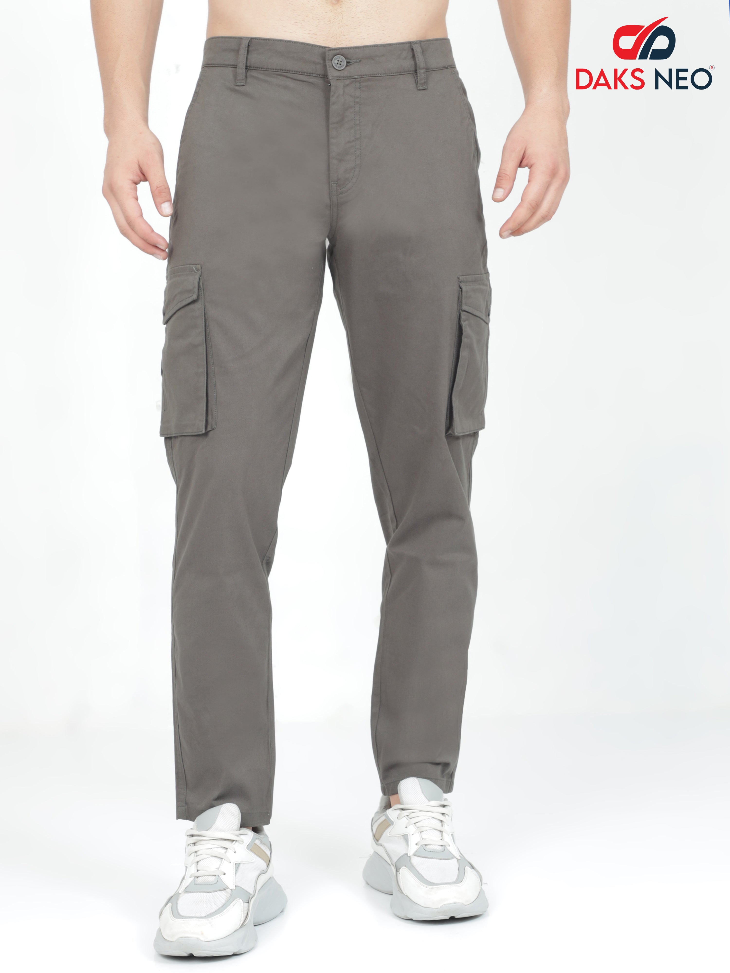 Bershka drawstring waist cargo trousers in dark grey | ASOS